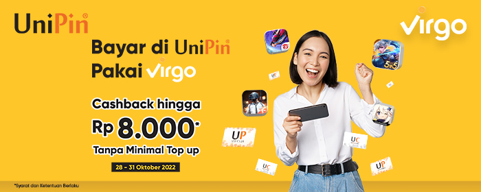 PROMO OKTOBER – Cashback Hingga 90% di UniPin Pakai Virgo!